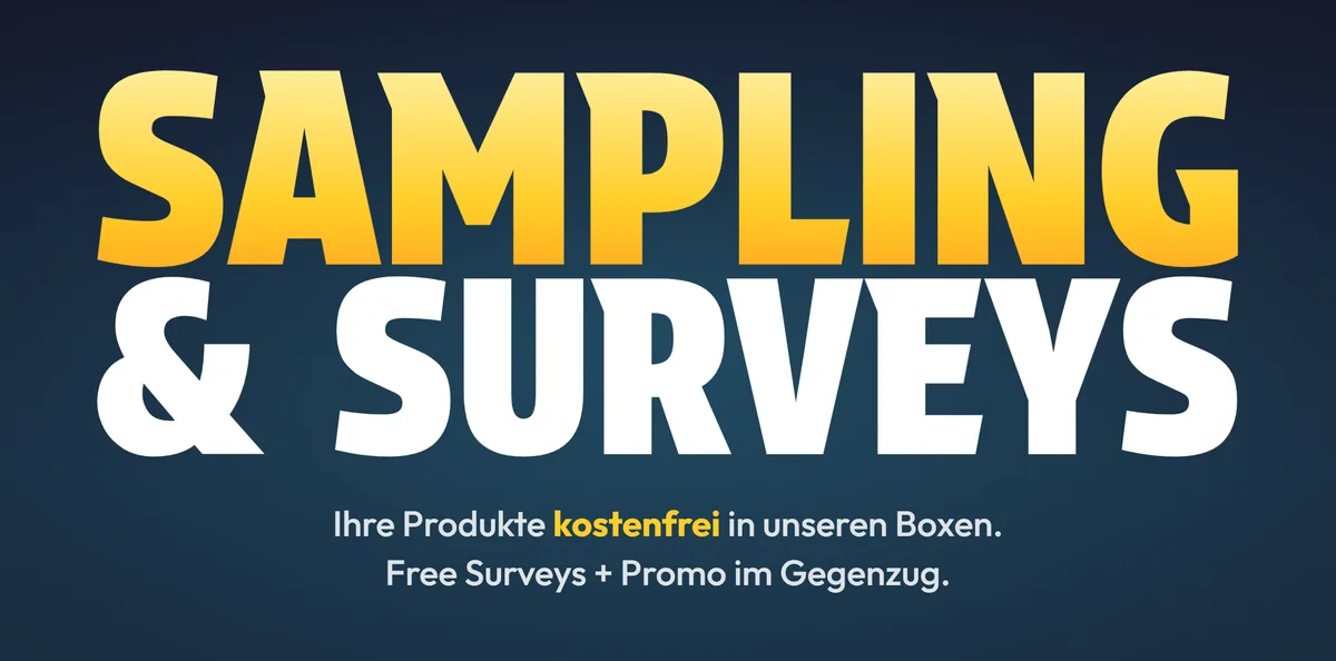 Frugends Business, Sampling und Surveys: Ihre Produkte kostenfrei in unseren Boxen